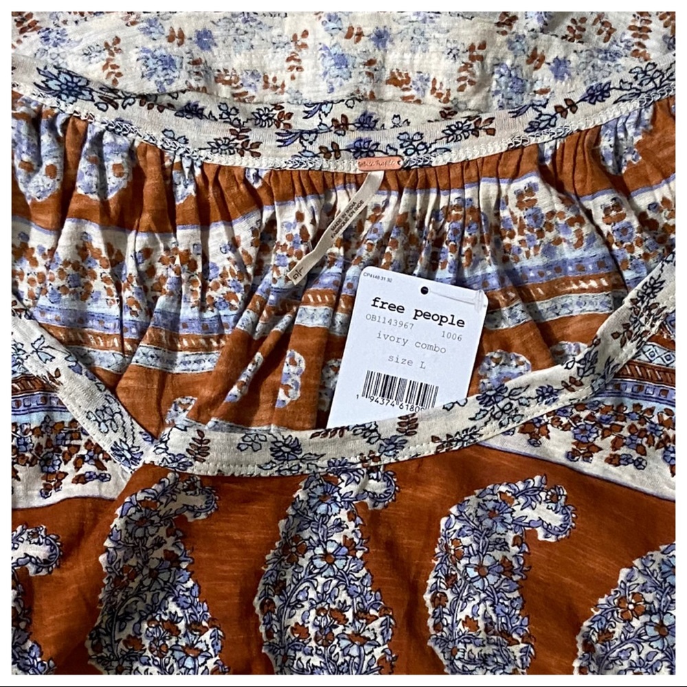 NWT Free People Paisley Top - Picture 8 of 9